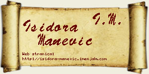 Isidora Manević vizit kartica